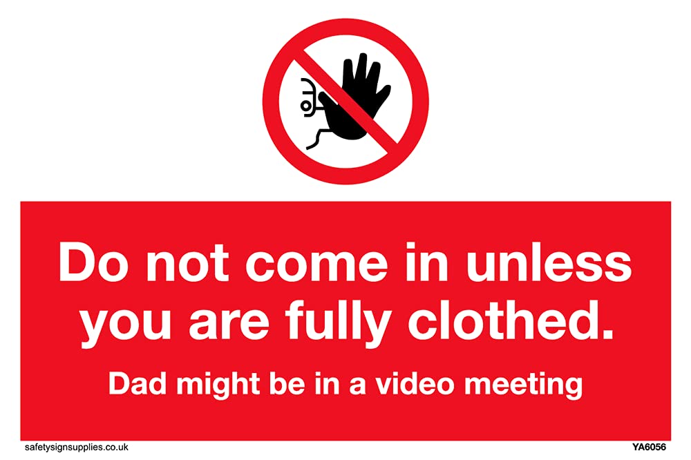 Pack of five - Funny no admittance Dad at work Sign - 150x100mm - A6L