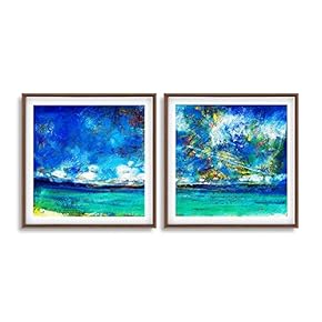 Framed Canvas Wall Art for Living Room, Bedroom Abstract Theme Canvas Prints for Home Decoration Ready to Hang - 16"x16"x2 Panels
