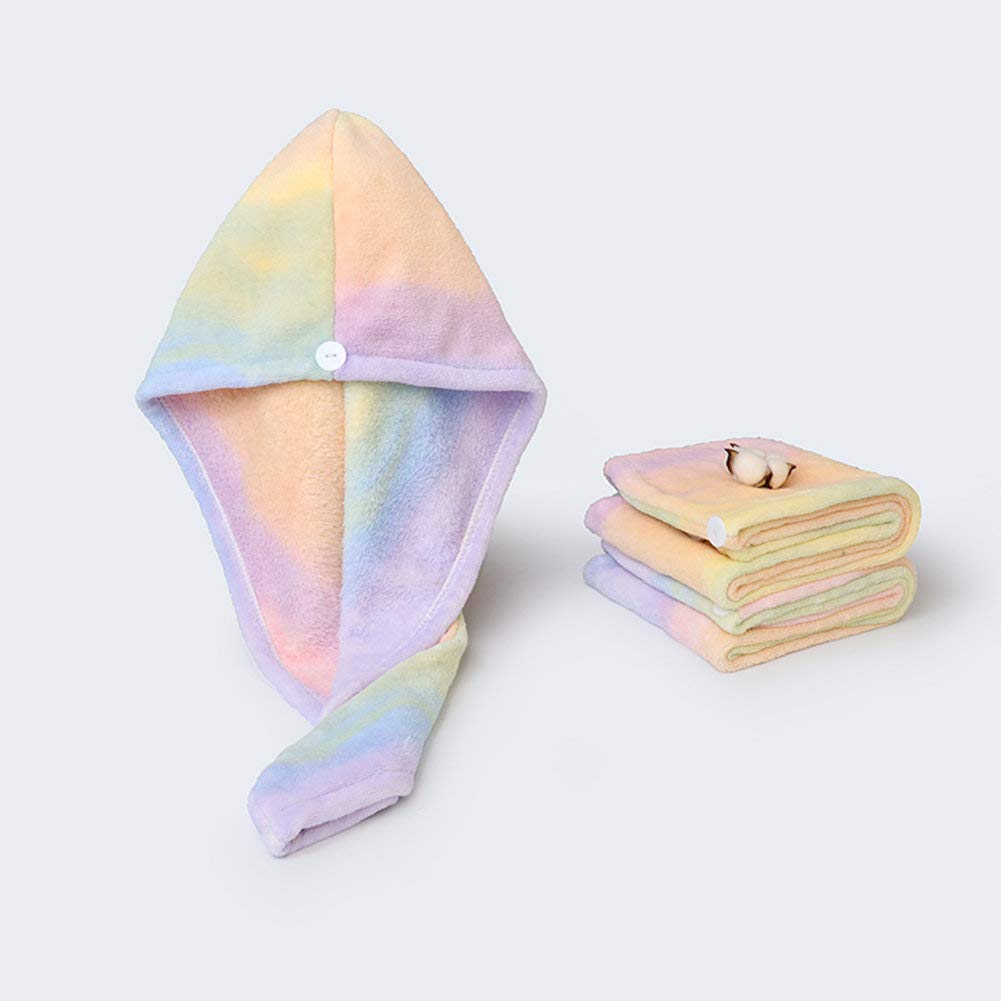Microfiber Hair Drying Wrap Towel for Women Turban Fast Dry Multicolored : Beauty