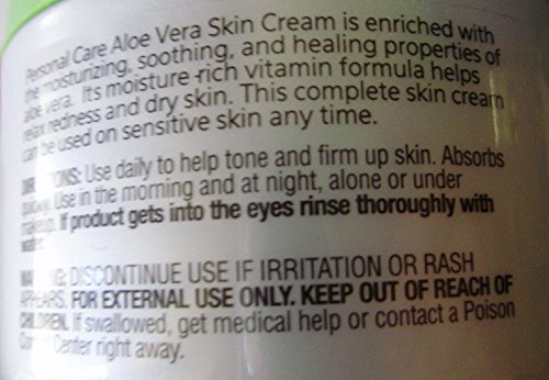Lot of 3 Jars Personal Care Moisturizing Aloe Vera Skin Cream 8 oz/each jar