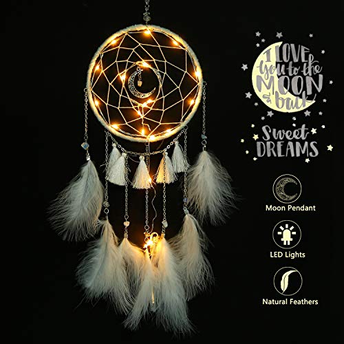 image for Sonwolf Dream Catchers Handmade with LED for Bedroom Wall Hanging Home