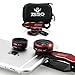 iPhone Lens 3 In 1 Kit by Zeso | Professional Fisheye, Macro & Wide Angle Lenses | For iPhone, Samsung Galaxy, Android, iPads, Tablets | Universal Phone Clip & Hard Storage Case | 4 Colors Camera Lens