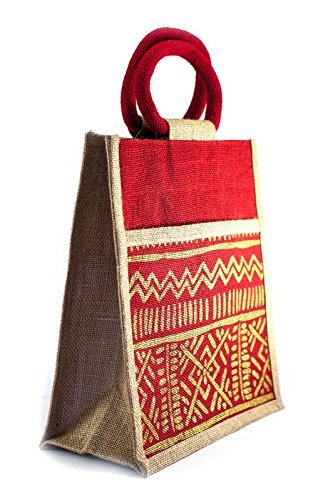 youwah women indian jute bag(red)