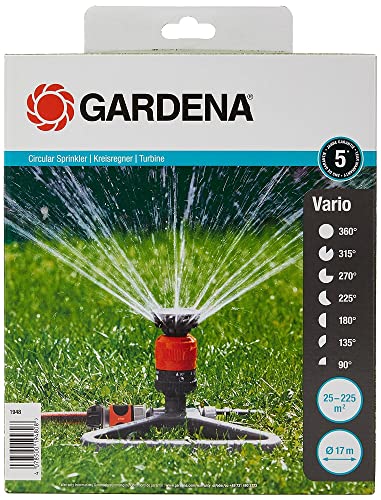 Gardena Irrigatore circolare Comfort Vario: Nebulizzatore per irrigazione uniforme, per superfici sino a 225 m², stabile base in plastica (1948-20)