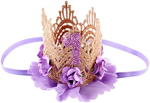 Baby 1st Birthday Headband Garland Lace Flower Princess Crown Party Hat Hairbands