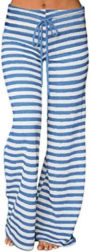 Sllxgli Ladies Fashion Striped Wide Leg Band Palace Yoga Pants