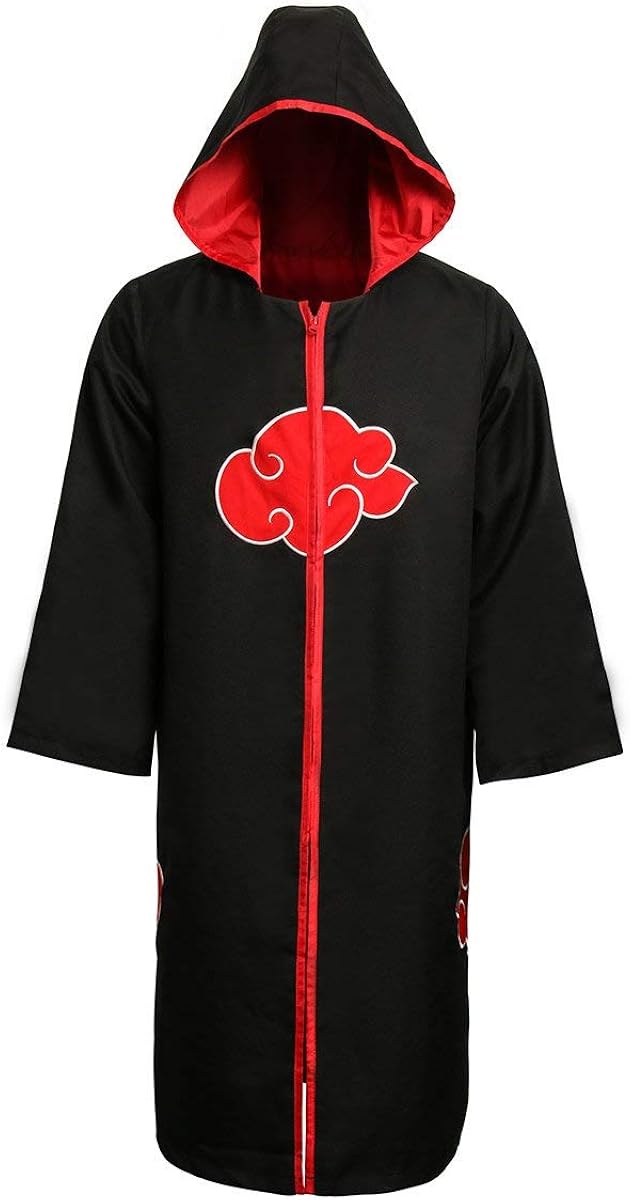 Araonstorm Naruto Unisex Akatsuki Cloud Cosplay Costume Uniform Cloak Hoodie Robe Outerwear
