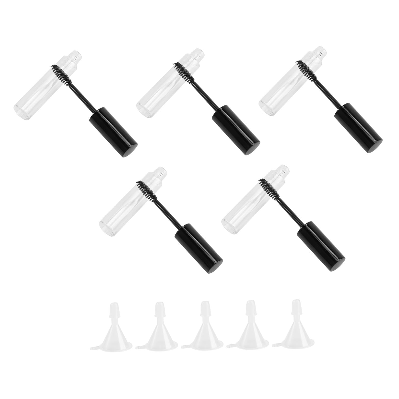 Minkissy 5pcs 10ml Refillable Mascara Tube Empty Mascara Tube with Eyelash Wand Eyeliner Tube Vials Bottle for Castor Oil