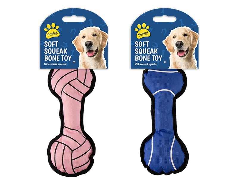 kingdom soft squeaky dog bone toy,Blue