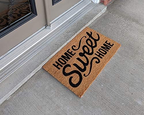 All Natural Coir Door Mats Gift Home Sweet Home Entrance Floor Door Indoor and Outdoor (18X30 Inches)
