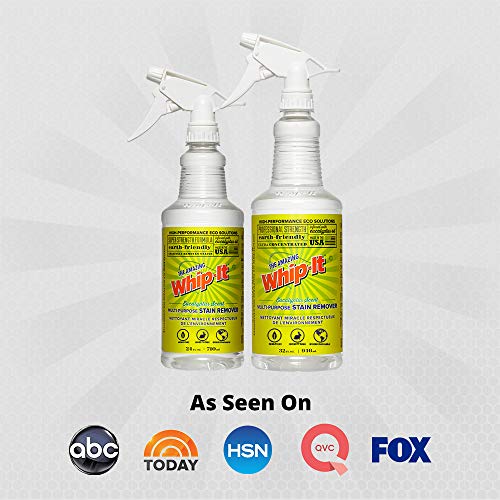 Whip-It Multi-Purpose Stain Remover - 32oz - Plant-Based with All 6 Enzymes - All Natural - Made in USA