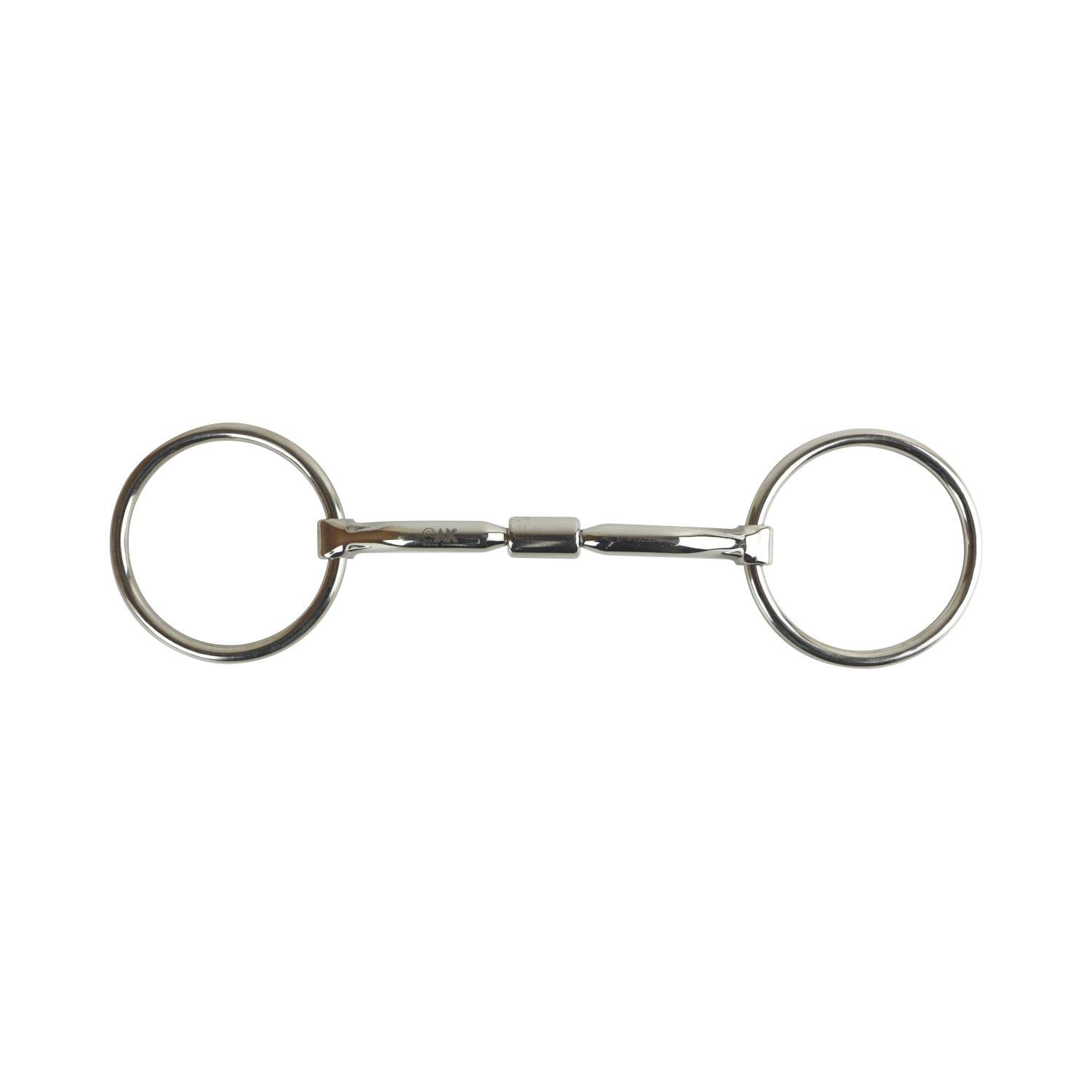 AK Loose Ring Rotary Curved Snaffle Horse Riding Bits AKRS-2618 (5.50'', Silver)