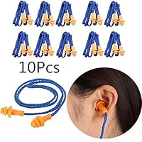 Yalulu 10 Pairs Soft Silicone Ear Plugs Ears Protector Reusable Hearing Protection Noise Reduction Earplugs Earmuff