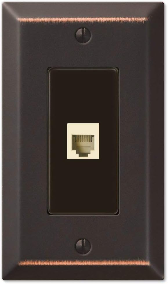 Century Aged Bronze 1 Phone Jack with Hardware
