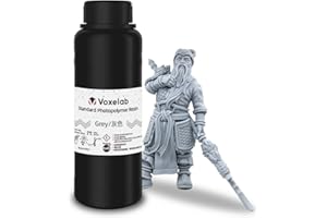 VOXELAB 3D Printer Resin, Rapid Resin LCD UV-Curing Resin 405nm Standard Photopolymer Resin for LCD 3D Printing, High Precision & Quick Curing & Excellent Fluidity - 500g (Grey)