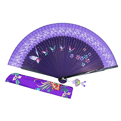 Wise Bird Chinese Japanese Folding Hand Fan, Fashion Accessories Vintage Retro Style 8
