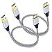 Besgoods Charger Cable for Galaxy S5, 1.5ft Short Braided Micro USB 3.0 Cable A Male to Micro B Cable Cord for External Hard Drive, Samsung Galaxy S5, Note 3-2Pack, White