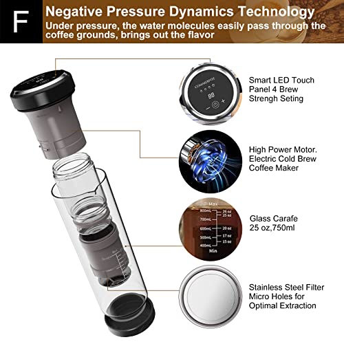 Electric Cold Brew Coffee Maker, 2 In 1 Iced Coffee & Tea Maker, Cold