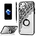 iPhone 7 Finger Ring Stand Case, iPhone 8 Case, YOKIRIN Retro 3D Relief Silicone Clear Hard PC Back Cover Soft TPU Edge Bumper with 360 Rotating Ring Grip Kickstand Holder Shockproof