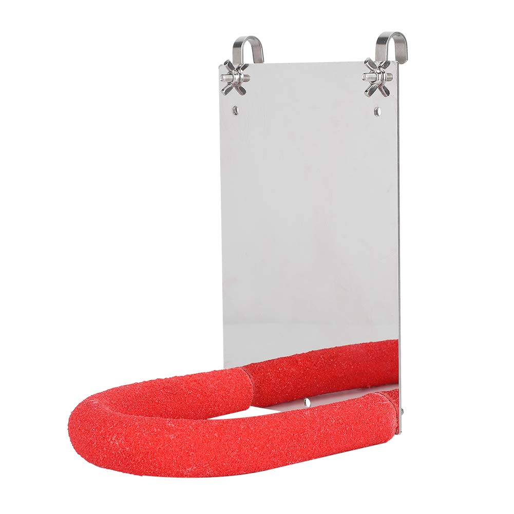 Bird Mirror Perch Toys Parrot Mirror Hanging Bird Cage Stand for Parrot Budgies Parakeet Cockatiel Conure
