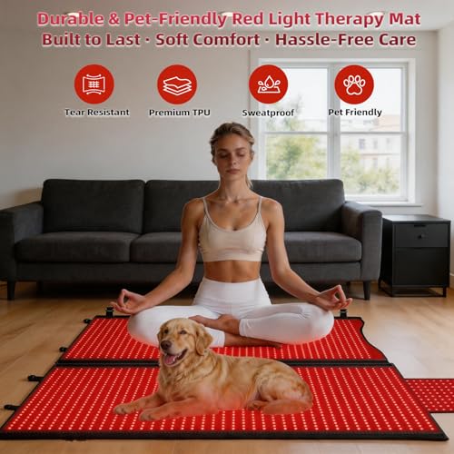 Red Light Therapy Mat Full Body with 2630 LEDs, 74.8"x33.6" Flexible Infrared Red Light Blanket for Home Use, Dual 660nm & 850nm, Adjustable Modes and Timer Control