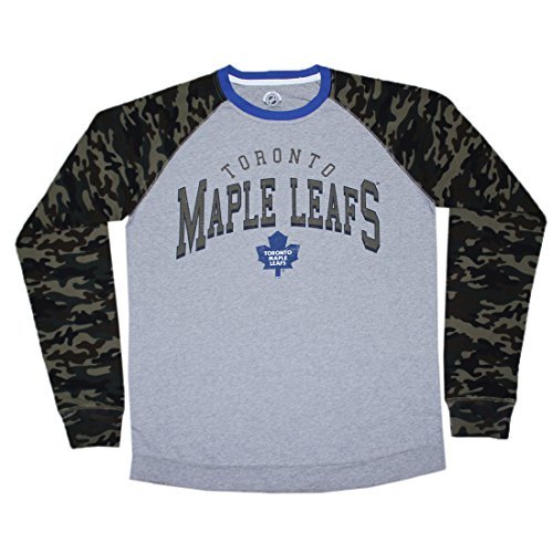 BIG & TALL NHL Mens TORONTO MAPLE LEAFS Long Sleeve Shirt 2XL Camo & Grey
