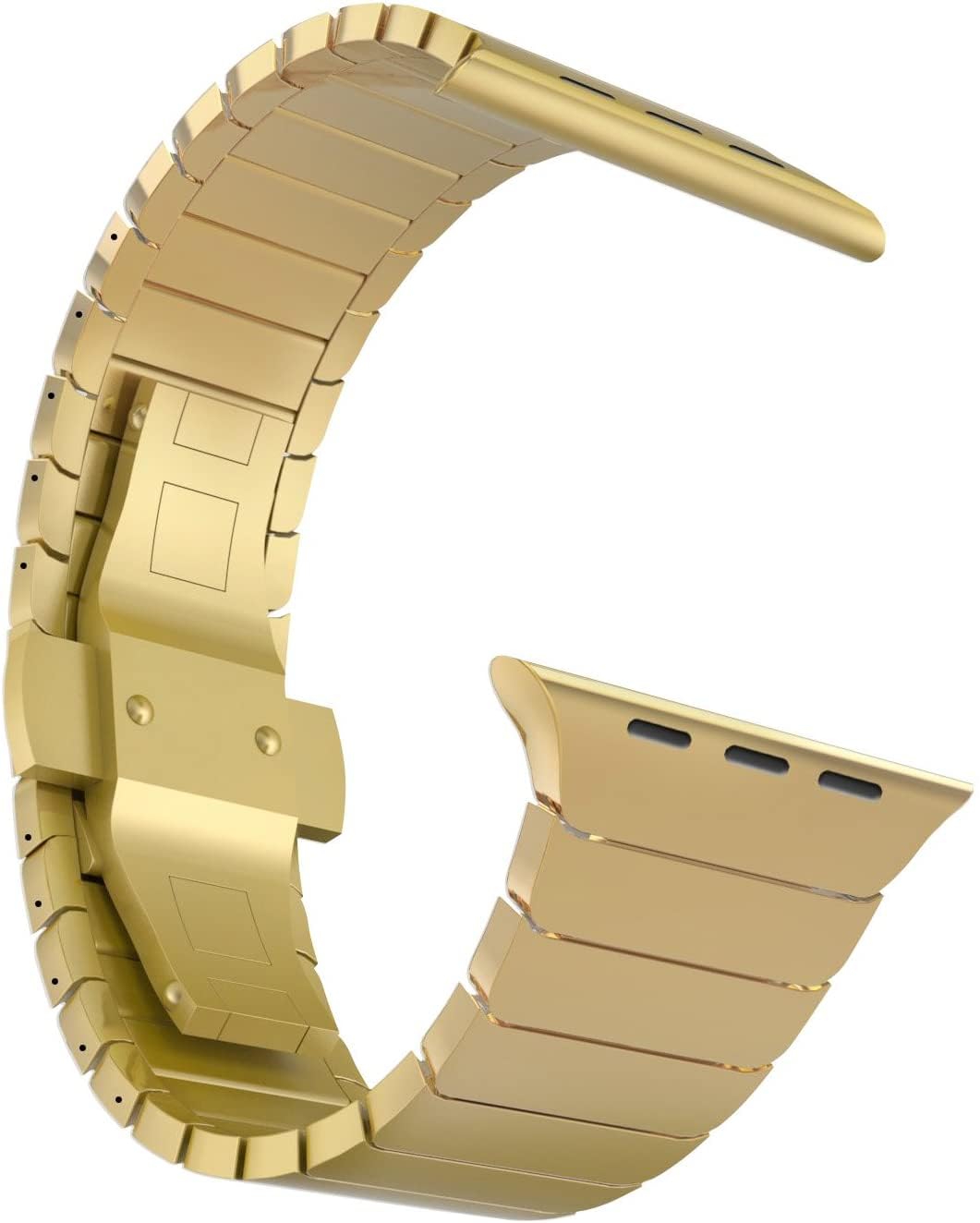MaKTech Metal Wristband Replacement for Apple Watch band,Stainless Steel Link Bracelet Band for Apple Watch Series 11/10/9/8/7,SE 3/2/1 [2025] (42mm/41mm/40mm,Gold) — image 1