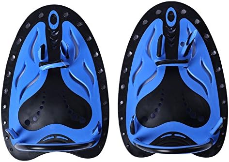 Shuzhen,Whale Paired Men Women Adjustable Swimming Hand Paddles Fins Flippers Webbed Training Diving Gloves(color:BLUE,size:L)