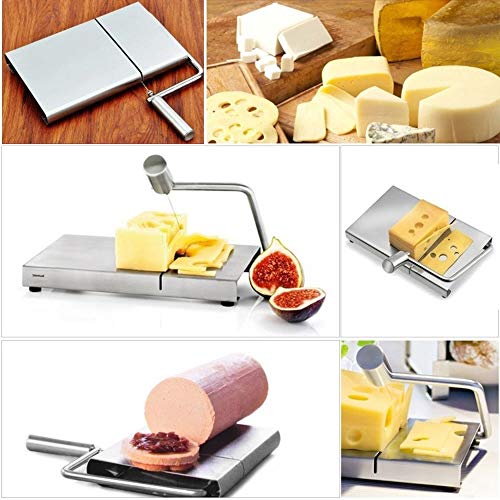 image for Bekith Cheese Slicer Stainless Steel Wire Cutter With Serving Board - 