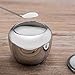 HardNok Stainless Steel Sugar Bowl with Lid and Sugar Spoon, 16.9 Ounces (500 Milliliter)