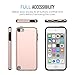 MoKo Case Fit iPod Touch 2019 Released iPod Touch 7 / iPod Touch 6 / iPod Touch 5, 2 in 1 Shock Absorbing TPU Bumper Ultra Slim Protective Case with Hard Back Cover - Rose Gold