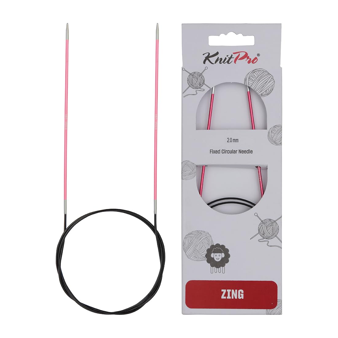KnitPro Zing Fixed Circular Needles 47" (120cm) | Size 2.00mm