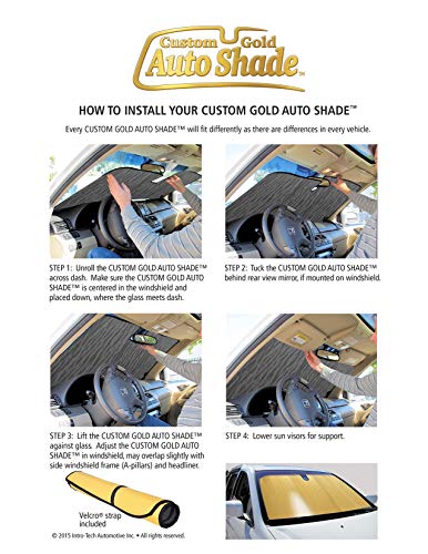 Intro-Tech TT-78-G Gold Custom Fit Windshield Sunshade for Select Toyota Tacoma Models - Thumbnail 4