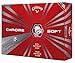 Callaway Chrome Soft Golf Balls, Prior Generation, (One Dozen), White/Red Truvis Pattern