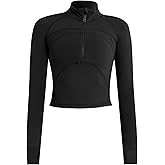 Vsaiddt Women's Athletic Half Zip Pullover Sweatshirt Workout Top Crop Quarter Zip Pullover Yoga Running Jackets