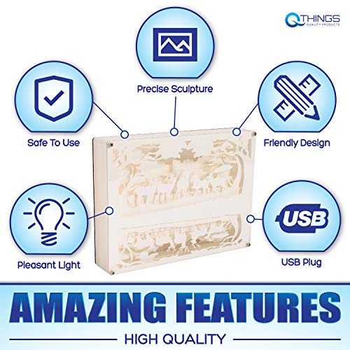 QThings Enchanted Deer Lamp: Decorative Colorful Animal Light Changes Colors, Battery Operated, On/Off Switch