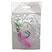 15Packs Fishing Bait Rigs Set Saltwater Fishing Rigs with Sharp Hooks, Fish Skin, Barrel Swivel and Glow Beads Bottom Fishing Rigs for Freshwater Flounder Sea Bass Halibut (Pink)