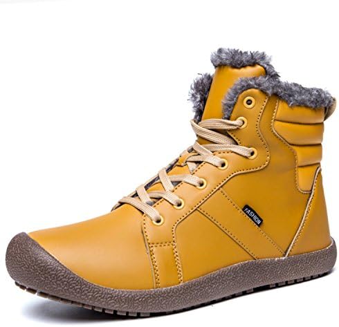 Mens Lightweight Winter Snow Boots Lace up Ankle Bootie Outdoor Warm Plush Shoe Women