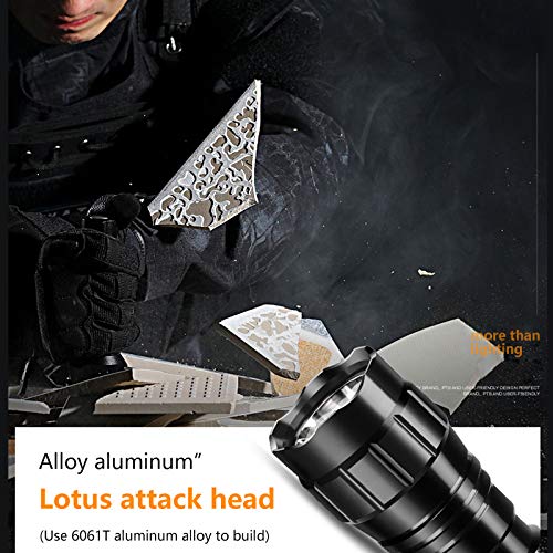 WINDFIRE Tactical Flashlight 2000 Lumens LED Weapon Light with Quick Release Picatinny Rail Mount Offset Mount for Outdoor Hunting,Remote Pressure Switch,Batteries & Charger Included