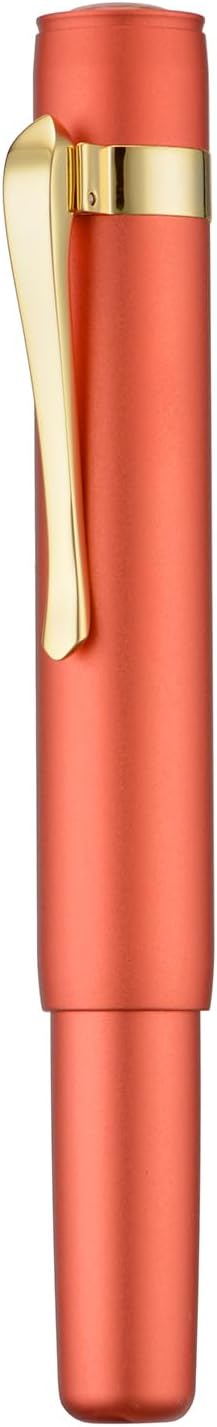 Hongdian M2 Mini Fountain Pen with Extra Fine Soft Golden Nib Orange Red