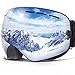 COPOZZ Ski Goggles, G1 OTG Snowboard Snow Goggles for Men Women Youth, Interchangeable Double Layer Anti Fog UV Protection Lens, Polarized Goggles Available (G1-Black Frame Silver Lens (VLT 10.1%))