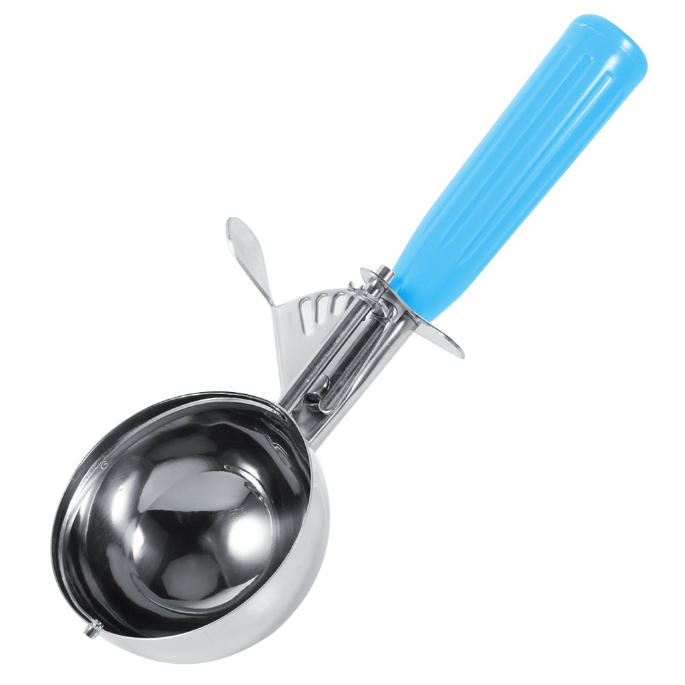 Kitchen ice ball spoon, stainless steel fruit cake dessert ice cream scoop, cookie melon spoon soft silicone handles release tablespoon, dishwasher safe devices, additives, Stainless Steel, 5.7CM