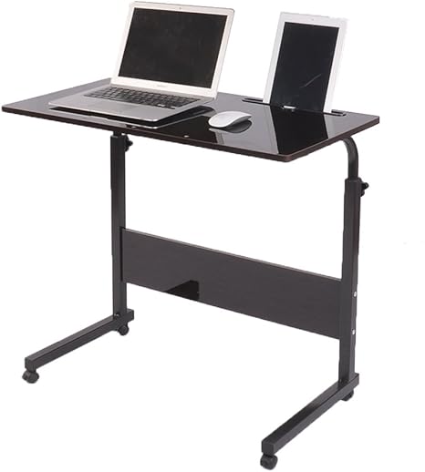 Amazon De Soges Hohenverstellbar Laptoptisch 80 Cm Notebooktisch Auf Rollen Verstellbar Betttisch