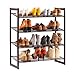 LANGRIA 4-Tier Metal Shoe Rack Utility Shoe Tower Shoe Organizer Shelf for Closet Bedroom & Entryway Bronze
