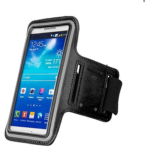 Samsung Galaxy Note 4 Armband, Gtopin(TM) Waterproof Samsung Galaxy Note 4 Armband, Sport Armband Case with Key Holder and Headphone Jack for Samsung Galaxy Note 4, Samsung Galaxy Note 4 Armband for Sport such as Running, Jogging, Gym, Cycling, Walking, Exercise & Fitness - Black
