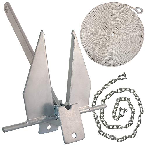 WindRider Superior Boat Anchor Kit Fluke Anchor with Anchor Chain and