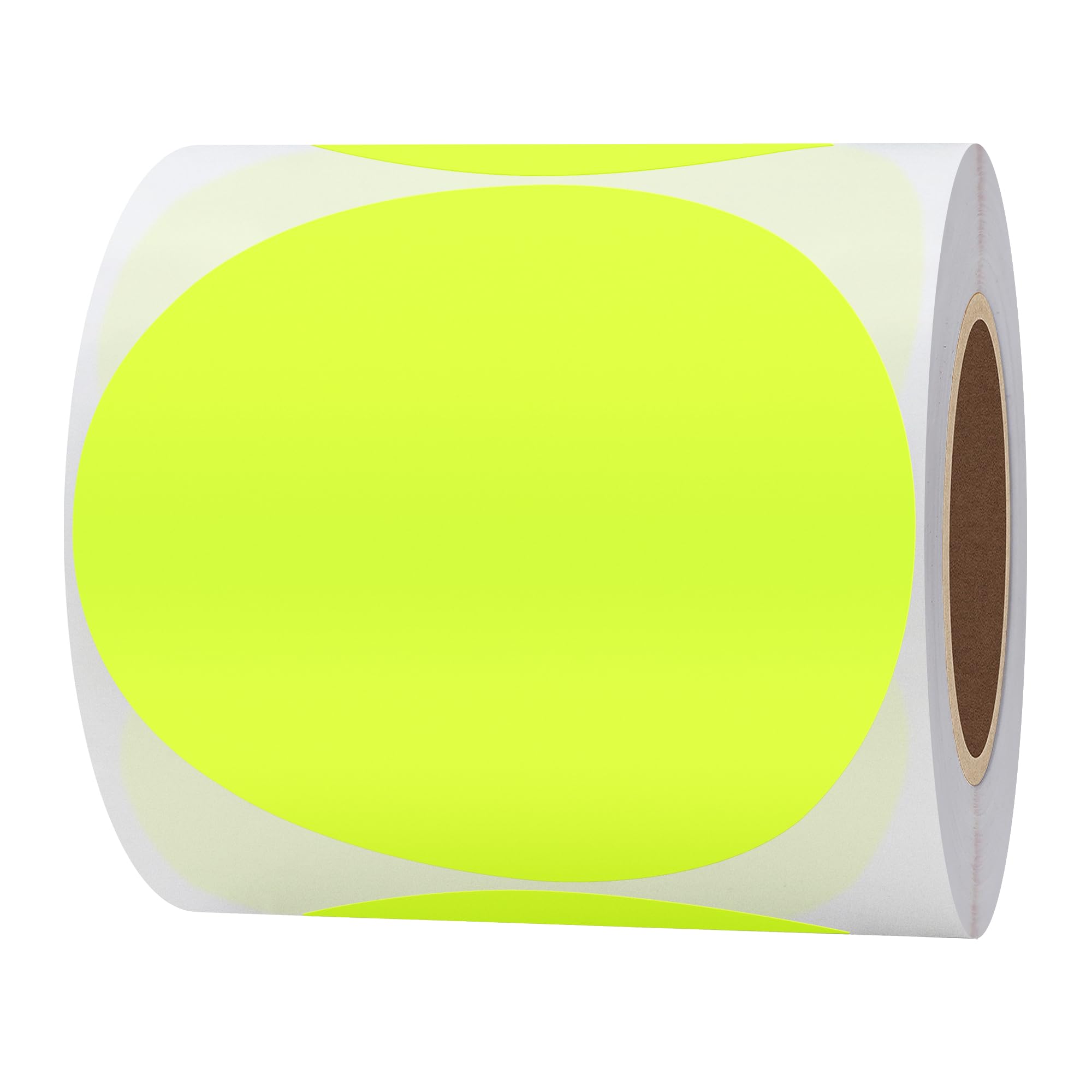 Hylabelest Fluorescent Yellow Round Stickers 4 Inch Color Coding Dots Labels Total 100 Per Roll (Fluorescent Yellow, 4")