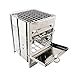 Wiixiong Outdoor Camping Stainless Steel Woodburning Stove, Home Portable Square Grill Rack Pan Roasters Charcoal Barbecue Oven Cookware Setthumb 1