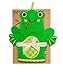 ZOOCCHINI Baby Bath Mitt - Flippy the Frog, Ultra-Soft Washcloth Glove, 100% Cotton Snow Terry, Designed in the USA 1 Mitt/Pack