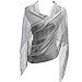1920s Gatsby Weddings Evening Scarfs,Sheer Glitter Sparkle Piano Shawl Wrap, Silver, One Size